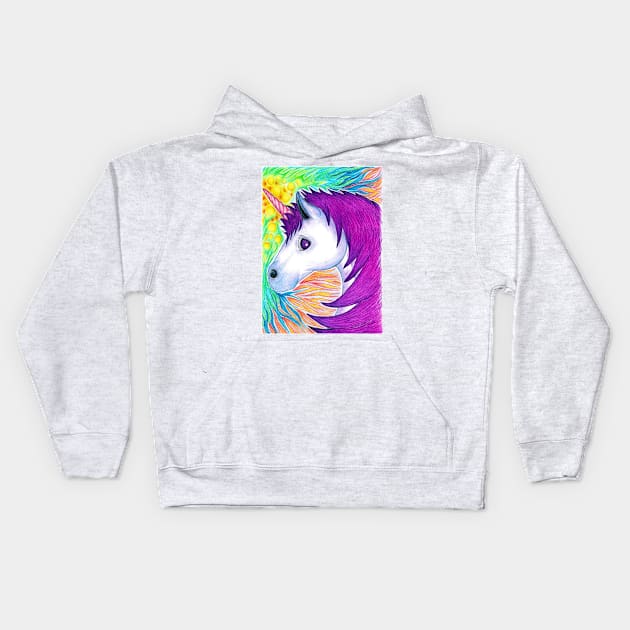 Unicorn Kids Hoodie by MelanieJeyakkumar